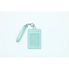 QORI Printed Leather Card Work Permit Card Holder Neck Lanyard Chain