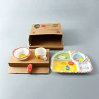 Eco friendly 5pcs 100 melamine children tableware dinnerware sets for kids