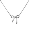2019 new design girl silver Korean Jewelry Knot Bow 925 Silver Necklace