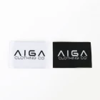 Custom logo black woven name tags label for clothing garment handbag T-shirt hoodies dust bag backpack printed patch