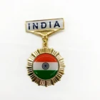 Wholesale Custom Metal Chest Pin India Flag Badge Brass Metal Badge