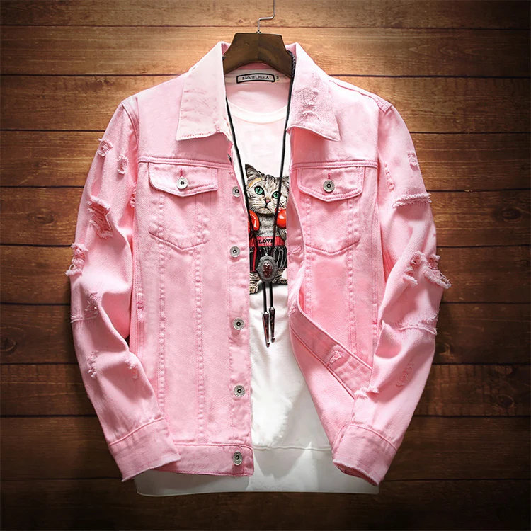 pink jean jackets