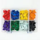 400 Pieces Push Pins Board Decorative Colored Map Pins with Flags Packed in Clear PP Box