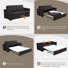 Leather Furniture Genuine Leather Sofa Cum Bed With Storage Patchwork Sofa Livingroom Furniture Dual-purpose