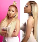 Wig Synthetic Lace Wig Long Straight Synthetic Lace Front Hair Ombre 613 Blonde Wig