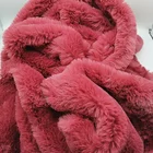 Stock lot rabbit fur fabric 100 polyester fake fur fabric