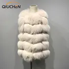 QIUCHEN- QC19108 real fur kids natural fox fur vest children fur coat fashion girl's fox gilet