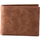 Hot Sale Vintage Scrub Water Resistant Genuine LeatherS hort Section Wallet For Men Lady Coin Purse With Coffee Color