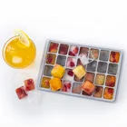The Home Bartender make silicone Crystal Clear Ice square cube tray Mold with lids