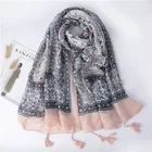 Scarf Colorful Wholesale Fashion Ladies Scarf Promotional Price Colorful Printed Fringe Ladies Retro Scarf
