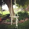 Handmade cotton poly rope antique garden patio swing with macrame