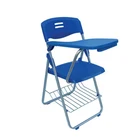 Classroom student school plastic folding chair with writing pad