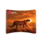 Custom printing trade show exhibition 3x3 3x4 tension fabric curved backdrop pop up display stand