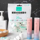 Travel essential 100% cotton disposable compressed white tablet face towel