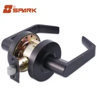 Modern Square Privacy Bathroom Door Handles Matte Black Door Lever Lock