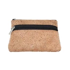 Vegan biodegradable passport holder eco mobile phone cork purse wallet small mens bag zipper pouch case
