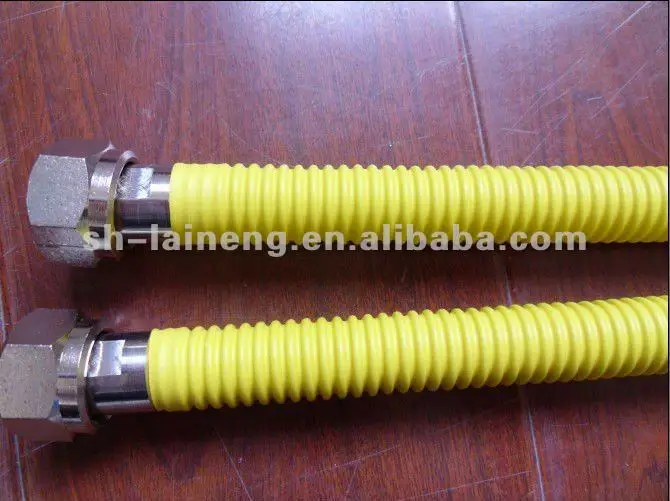 Stainless Steel Corrugated Yellow Coated Flexible Natural Gas Hose