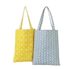Eco Durable Women Student Cotton Bags Linen Single Shoulder Tote Bag Shopping Check Plaid Female Flax Shopping Canvas Bags