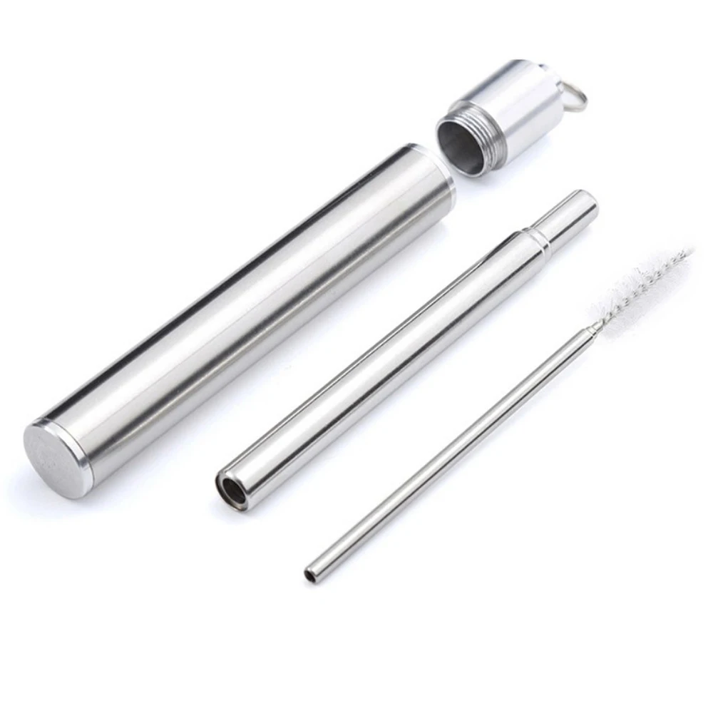 folding drinking straw stainless steel