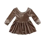 Customize Baby Designs Boutique Girls Princess Dress Birthday Velvet Dress Party Frock For Baby Girls