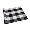 Youyue 100% Cotton Rugs Black/White Checkered Plaid Rug for Kitchen
