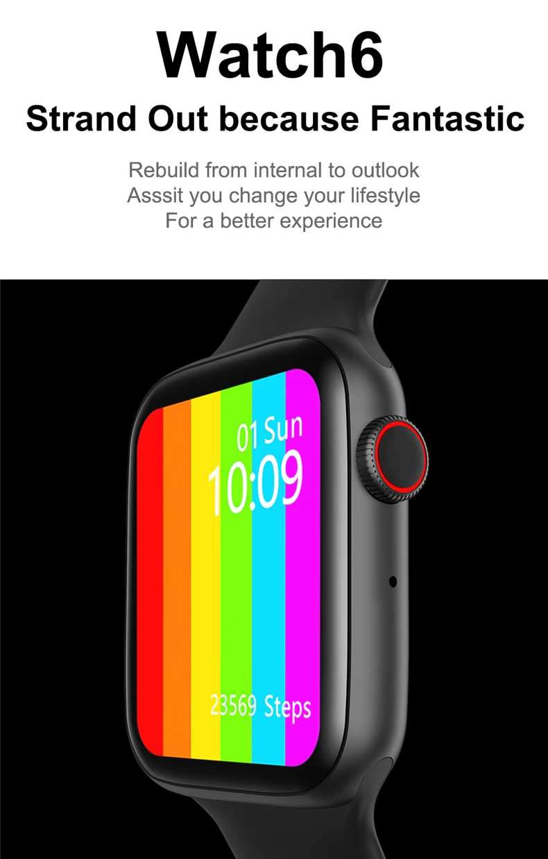 W34+ Support Bluetooth Calling 1.75 inch Screen Display IP68 Waterproof USB Charging Smart Watch with Silicone Band