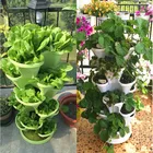 Garden Flower Pot #0001#Festival Decoration Bright Color Stacking Vertical Plastic Garden Hanging Flower Pot Planters