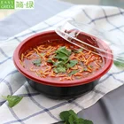簡単グリーン日本包装ラウンド使い捨てスープサラダ食品容器電子レンジ安全 pp ボウル/ボックスと蓋