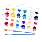 Paint 3ml 12 Colors Neon Colours Acrylic Paint Pot Strip Set Of 12 With 2 Brushes For Stone And Ceramic DIY