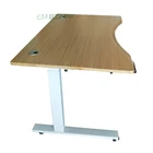 electric height adjustable lifting desktop,bamboo table top for office furniture, carbonized color with drawers.