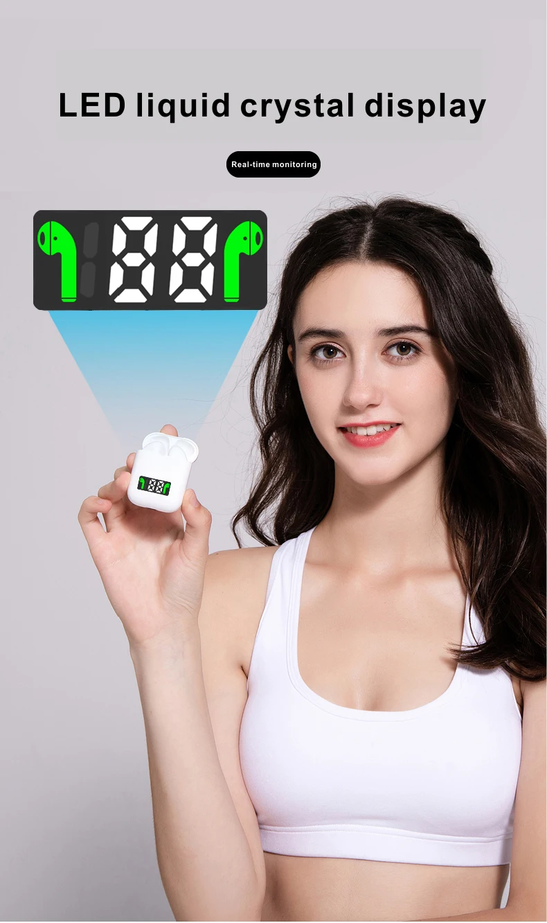 2019 new arrivals wireless earbuds full intelligent digital display i99 tws tws 5.0 earphone - ANKUX.COM