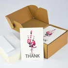 Custom Assorted Pack Luxury Thank You Cards Floral Flower Greeting Note Cards with Envelopes
