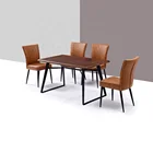 Optional Dining Table Set New Design Home Furniture Good Quality Hot Sale MDF Top Room Sets