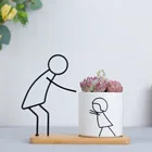 Pot Planter Small Pots Planter HXX2001-5 Iron Bamboo Ceramics Flower Pot Planter Small Flower Pots Ceramic