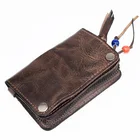 Multifunctional Unique Cowhide Leather Short Purse zipper key case wallet for men with card holder
