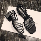 Latest Hot Open Toe Block High Heel Girls Women Dress Sandals
