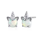 Cute design 925 sterling silver jewelry earring unicorn stud earrings for girl