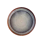 Transmutation glazed gradient color dessert bread deep round stoneware plate with sides