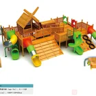 2019 new design wooden playground slide outdoor play equipment for children