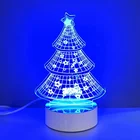 Multicolor Latest design Crystal Custom 3D Illusion LED Night Light Christmas Fairy String Lights