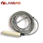 LANBAO 2020 small capacitive sensor 10mm detection distance PNP NO DC approach switch capacitive proximity sensor