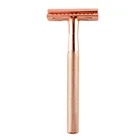 Disposable Razor Gold Razors Biodegradable Matte Rose Gold Private Label Safety Razors