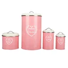 Custom Cheap Round Shape White Tea Coffee Biscuit Tin Cans Metal Handle Box