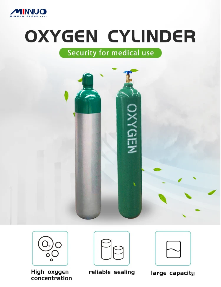 minnuo brand 40l medical oxygen gas cylinder