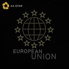 European Union sign design crystal hotfix strass transfer for garment