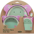5 Pcs Animal Shaped Bamboo Fiber Portable Children's Cutlery Set Toddler Feeding Dishes Kids Dinnerware Gift Sets