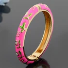 SAF Jewelry Cloisonne Simple Retro Ethnic Plated 24k Gold Clasp Bangles Resin Bracelet