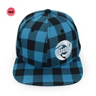 3d embroidery cool blue checked snapback caps hats sports hats