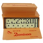 Jumbo domino double six with golden spinner in plastic box with 54*27*12mm dominos from professional dominoes factory