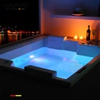 Bravat freestanding whirlpool acrylic bath tub outdoor spa massage bathtub